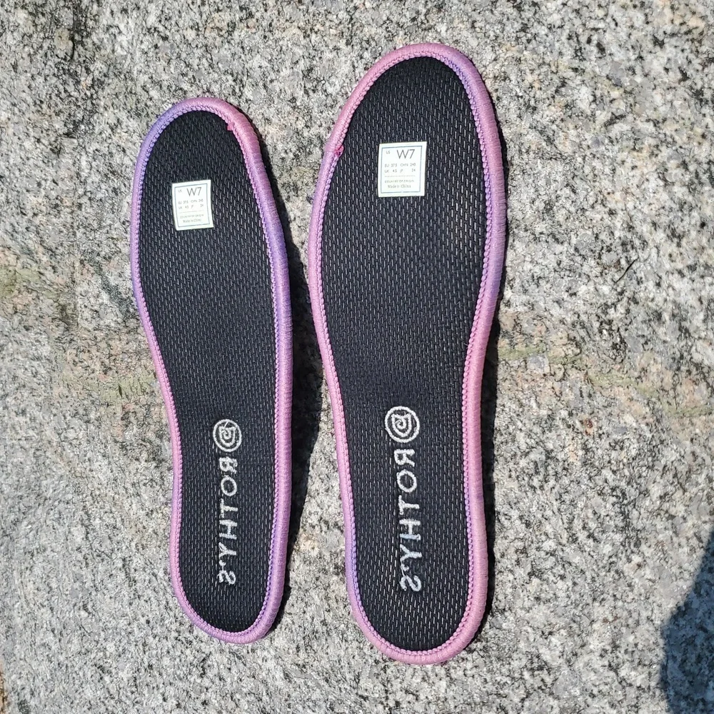 Rothy's Black and Blue Sneakers with Modern Camo Design Size 7
